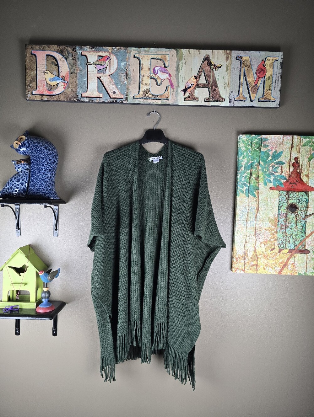 Steve Madden Knot Poncho Open Cardigan Sweater OSFM